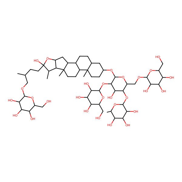 2D Structure of (2S,3R,4R,5R,6R)-2-[(2R,3S,4S,5R,6R)-4-hydroxy-6-[[(1R,2S,4S,6R,7S,8R,9S,12S,13S,16S,18R)-6-hydroxy-7,9,13-trimethyl-6-[3-methyl-4-[(2R,3S,4S,5R,6S)-3,4,5-trihydroxy-6-(hydroxymethyl)oxan-2-yl]oxybutyl]-5-oxapentacyclo[10.8.0.02,9.04,8.013,18]icosan-16-yl]oxy]-5-[(2S,3R,4S,5S,6R)-3,4,5-trihydroxy-6-(hydroxymethyl)oxan-2-yl]oxy-2-[[(2R,3R,4S,5R,6R)-3,4,5-trihydroxy-6-(hydroxymethyl)oxan-2-yl]oxymethyl]oxan-3-yl]oxy-6-methyloxane-3,4,5-triol