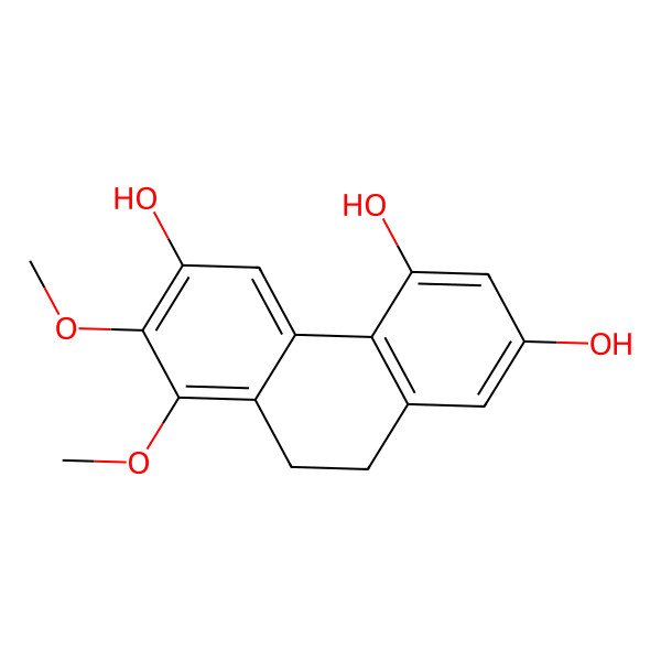 2D Structure of 7,8-Dimethoxy-9,10-dihydrophenanthrene-2,4,6-triol