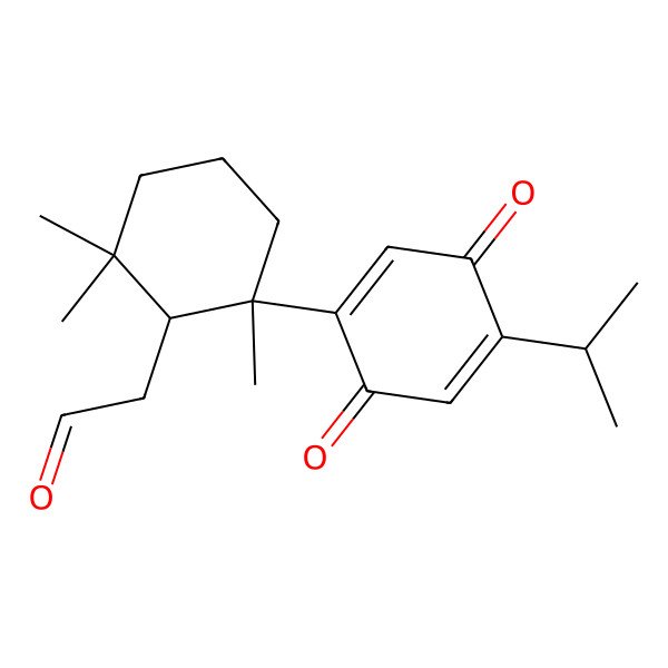 2D Structure of 2-[(1S,2S)-2-(3,6-dioxo-4-propan-2-ylcyclohexa-1,4-dien-1-yl)-2,6,6-trimethylcyclohexyl]acetaldehyde