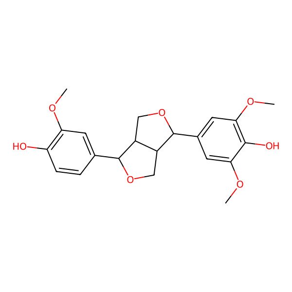 2D Structure of 4-[(3S,3aR,6aR)-3-(4-hydroxy-3-methoxyphenyl)-1,3,3a,4,6,6a-hexahydrofuro[3,4-c]furan-6-yl]-2,6-dimethoxyphenol