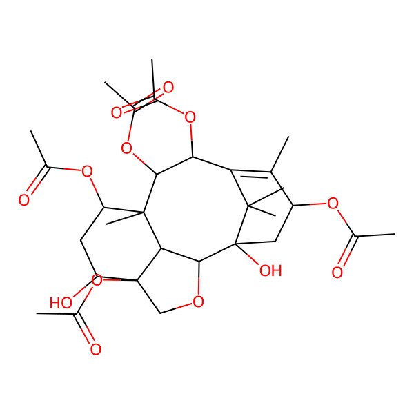 2D Structure of [(1S,2S,4S,7R,8R,9S,10S,12R,13S,16R)-4,7,8,13-tetraacetyloxy-2,12-dihydroxy-5,9,17,17-tetramethyl-15-oxatetracyclo[7.6.1.12,6.013,16]heptadec-5-en-10-yl] acetate