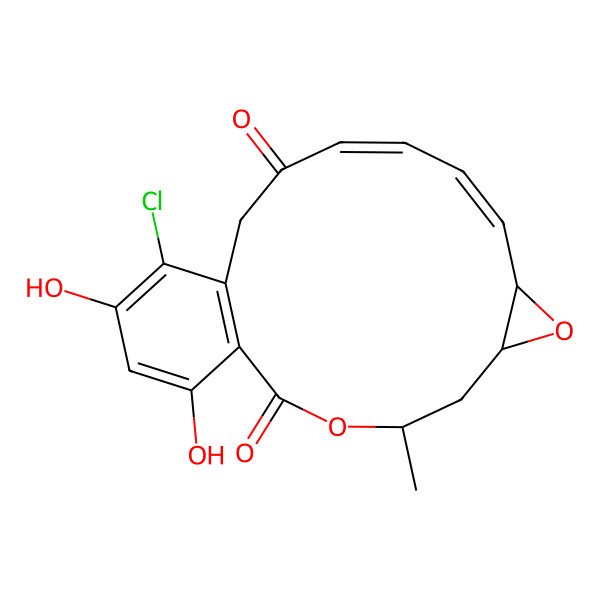 2D Structure of (4S,6S,8R,9Z,11E)-16-chloro-17,19-dihydroxy-4-methyl-3,7-dioxatricyclo[13.4.0.06,8]nonadeca-1(15),9,11,16,18-pentaene-2,13-dione