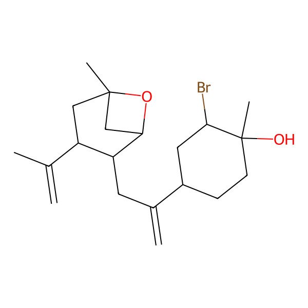 2D Structure of (1S,2R,4R)-2-bromo-1-methyl-4-[3-[(1S,2R,3S,5S)-5-methyl-3-prop-1-en-2-yl-6-oxabicyclo[3.1.1]heptan-2-yl]prop-1-en-2-yl]cyclohexan-1-ol
