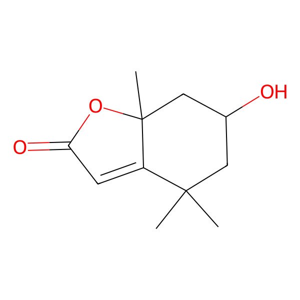 2D Structure of (7aR)-6-hydroxy-4,4,7a-trimethyl-6,7-dihydro-5H-1-benzofuran-2-one