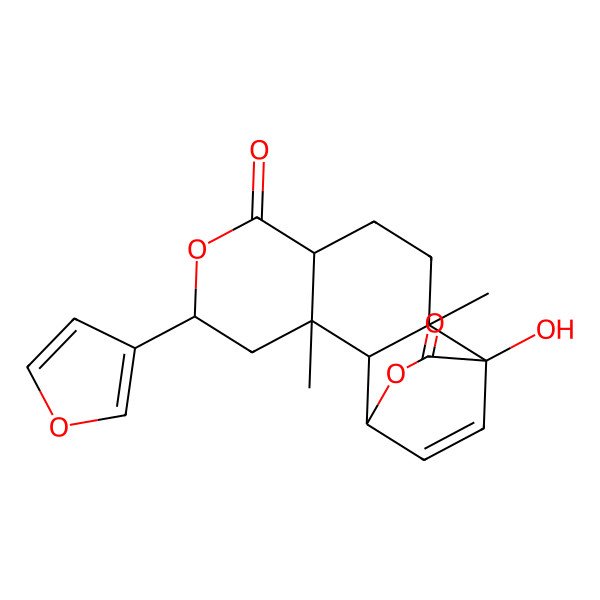 2D Structure of (3R,5R,8S,11S,12S)-5-(furan-3-yl)-12-hydroxy-3,11-dimethyl-6,14-dioxatetracyclo[10.2.2.02,11.03,8]hexadec-15-ene-7,13-dione