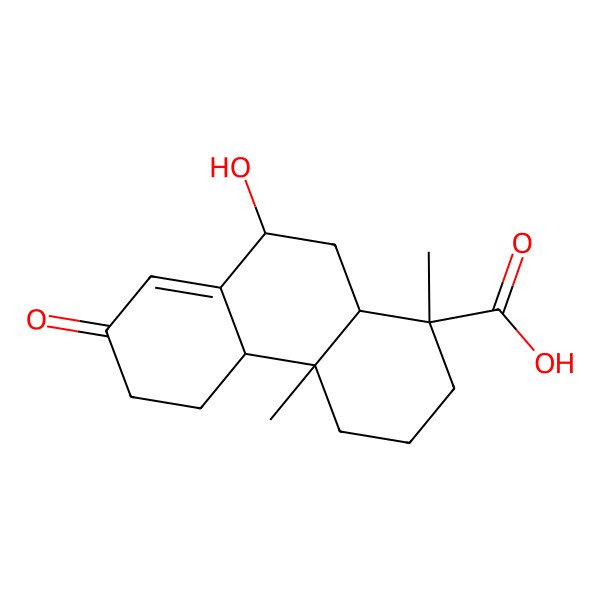 2D Structure of (1R,4aR,4bR,9S,10aR)-9-hydroxy-1,4a-dimethyl-7-oxo-3,4,4b,5,6,9,10,10a-octahydro-2H-phenanthrene-1-carboxylic acid