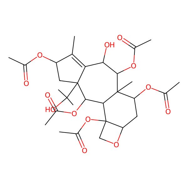 2D Structure of [(2S,3S,5S,8R,9R,10S,11S,13R,16S)-2,5,9,16-tetraacetyloxy-8-hydroxy-3-(2-hydroxypropan-2-yl)-6,10-dimethyl-14-oxatetracyclo[8.6.0.03,7.013,16]hexadec-6-en-11-yl] acetate