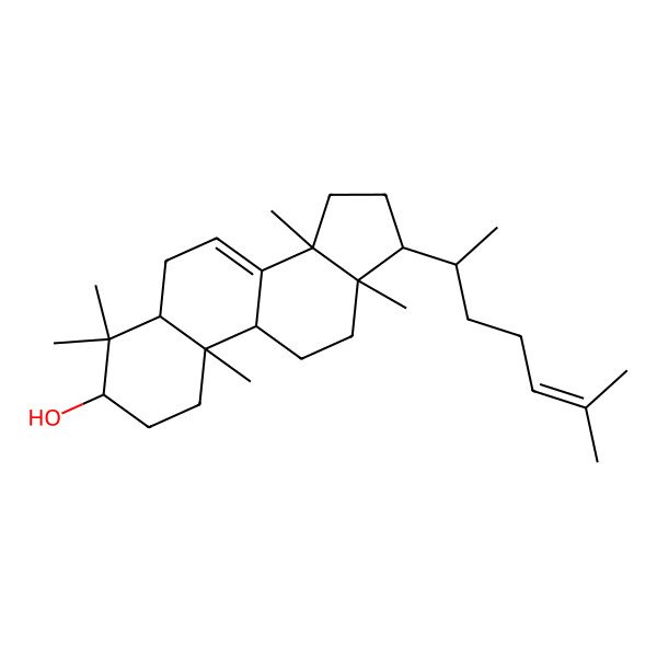 2D Structure of (3S,10R,13R,14R,17R)-4,4,10,13,14-pentamethyl-17-[(2R)-6-methylhept-5-en-2-yl]-2,3,5,6,9,11,12,15,16,17-decahydro-1H-cyclopenta[a]phenanthren-3-ol