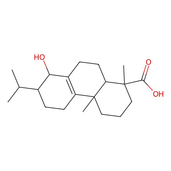 2D Structure of (1R,4aS,7S)-8-hydroxy-1,4a-dimethyl-7-propan-2-yl-2,3,4,5,6,7,8,9,10,10a-decahydrophenanthrene-1-carboxylic acid