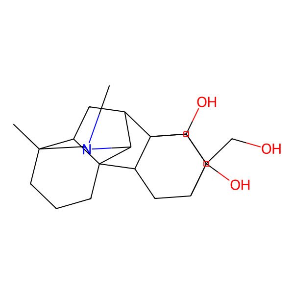 2D Structure of (1S,5R,10R,11S,12R,13S,15S,16R)-12-(hydroxymethyl)-5,7-dimethyl-7-azahexacyclo[7.6.2.210,13.01,8.05,16.010,15]nonadecane-11,12-diol