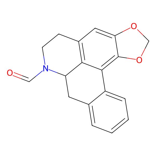 2D Structure of 7H-Benzo(g)-1,3-benzodioxolo(6,5,4-de)quinoline-7-carboxaldehyde,5,6,7a,8-tetrahydro-, (7aR)-