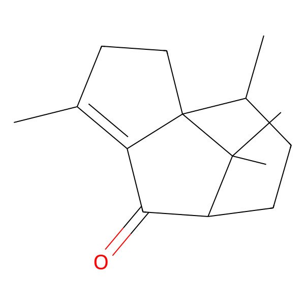 2D Structure of (7R,10R)-4,10,11,11-tetramethyltricyclo[5.3.1.01,5]undec-4-en-6-one