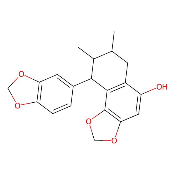 2D Structure of (7R,8S,9S)-9-(1,3-benzodioxol-5-yl)-7,8-dimethyl-6,7,8,9-tetrahydrobenzo[g][1,3]benzodioxol-5-ol