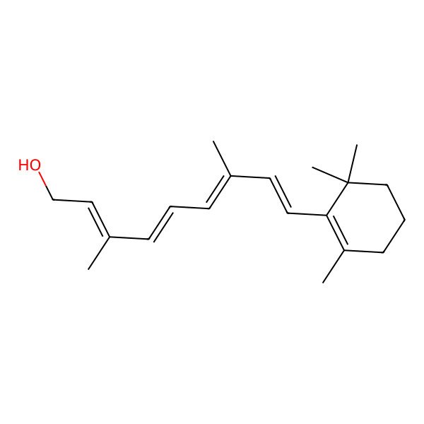 2D Structure of (2E,4E,6E,8Z)-3,7-dimethyl-9-(2,6,6-trimethylcyclohexen-1-yl)nona-2,4,6,8-tetraen-1-ol