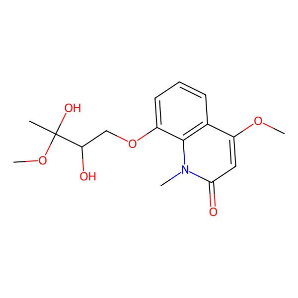 2D Structure of 8-(2,3-Dihydroxy-3-methoxybutoxy)-4-methoxy-1-methylquinolin-2(1H)-one