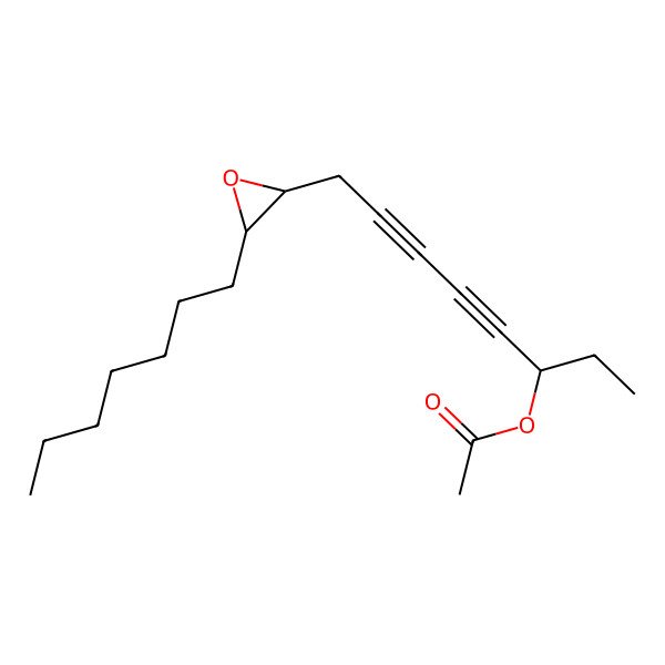 2D Structure of 8-[(2R,3S)-3-heptyloxiran-2-yl]octa-4,6-diyn-3-yl acetate