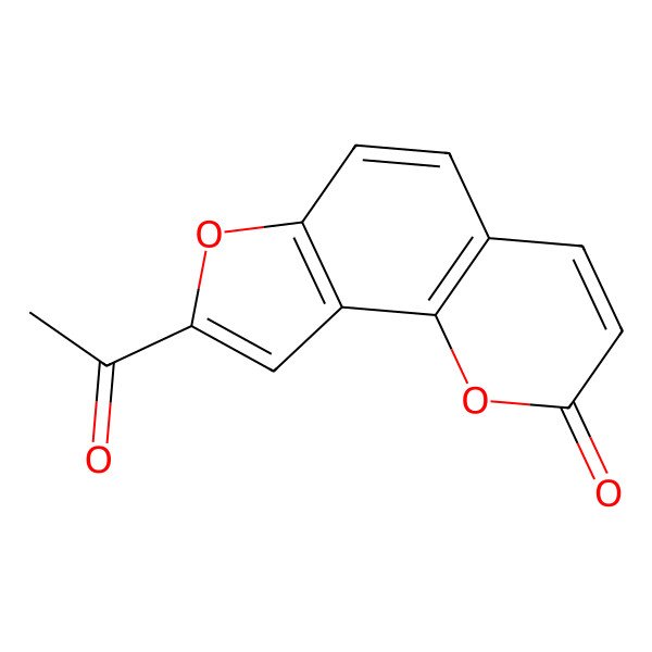 2D Structure of 8-Acetyl-2H-furo[2,3-H]chromen-2-one