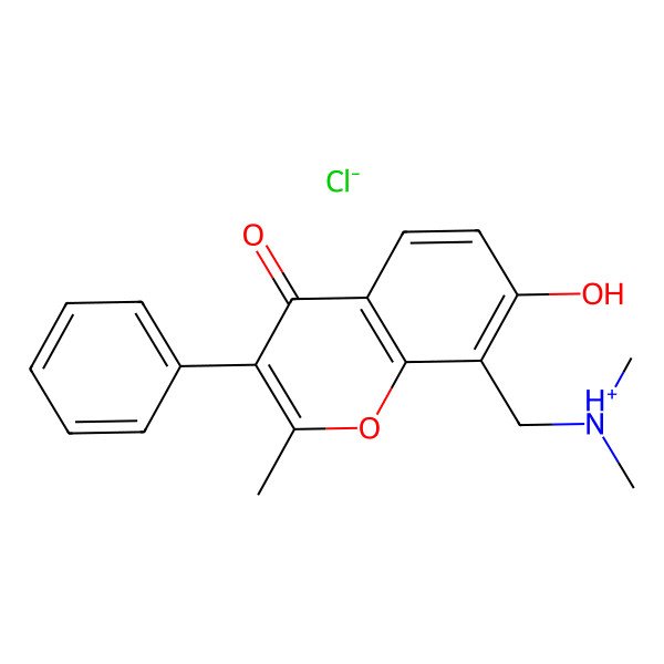 2D Structure of 8-(Dimethylaminomethyl)-7-hydroxy-2-methylisoflavone hydrochloride