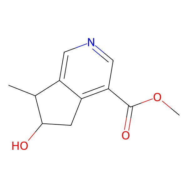 2D Structure of methyl (6S,7S)-6-hydroxy-7-methyl-6,7-dihydro-5H-cyclopenta[c]pyridine-4-carboxylate