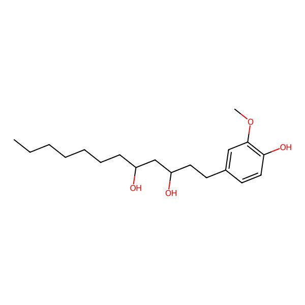 2D Structure of (3S,5R)-1-(4-hydroxy-3-methoxyphenyl)dodecane-3,5-diol