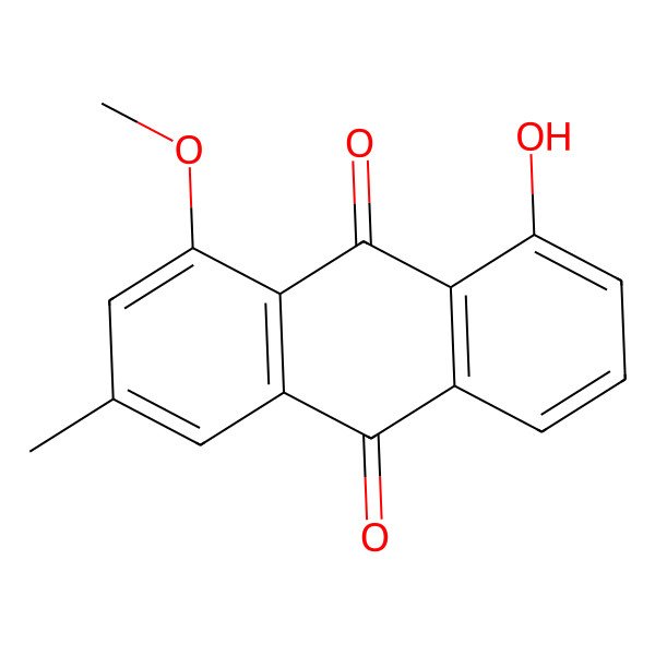 2D Structure of 8-Hydroxy-1-methoxy-3-methylanthraquinone 2D Structure of 8-Hydroxy-1-methoxy-3-methylanthraquinone