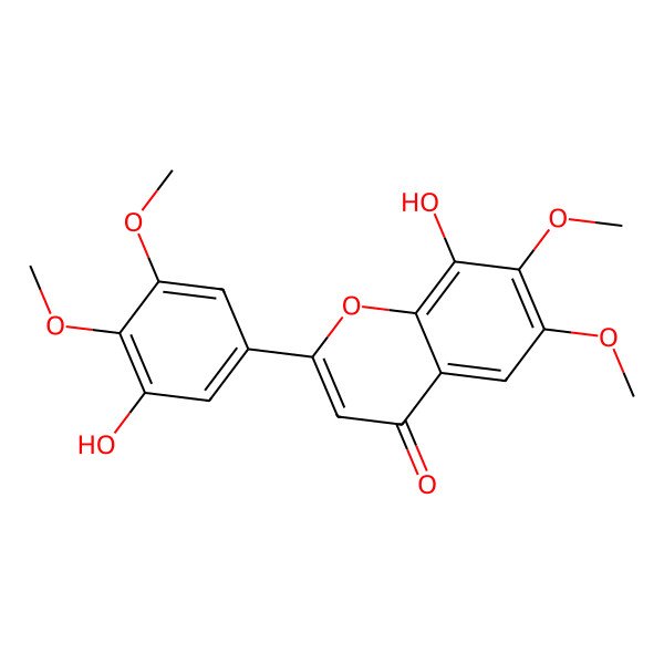 2D Structure of 8-Hydroxy-2-(3-hydroxy-4,5-dimethoxyphenyl)-6,7-dimethoxychromen-4-one