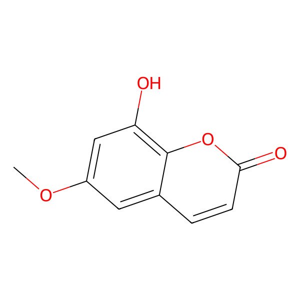 2D Structure of 8-Hydroxy-6-methoxychromen-2-one 2D Structure of 8-Hydroxy-6-methoxychromen-2-one