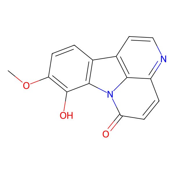 2D Structure of 8-Hydroxy-9-methoxy-6H-indolo[3,2,1-de][1,5]naphthyridin-6-one