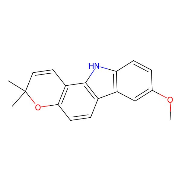 2D Structure of 8-methoxy-3,3-dimethyl-11H-pyrano[3,2-a]carbazole