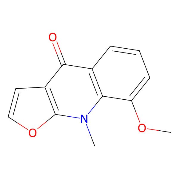 2D Structure of 8-Methoxy-9-methylfuro[2,3-b]quinolin-4(9H)-one