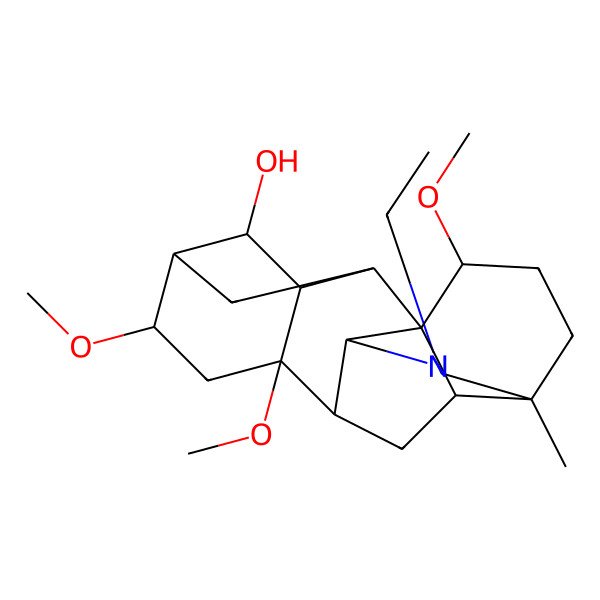 2D Structure of (1S,2R,3R,4S,5S,6S,8S,9S,10R,13R,16S,17R)-11-ethyl-6,8,16-trimethoxy-13-methyl-11-azahexacyclo[7.7.2.12,5.01,10.03,8.013,17]nonadecan-4-ol