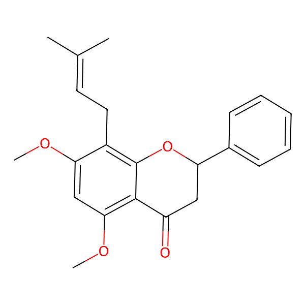 2D Structure of 8-Prenyl-5,7-dimethoxyflavanone