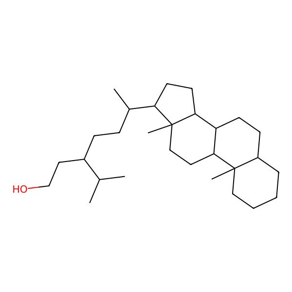 2D Structure of (3S,6R)-6-[(8R,9S,10S,13R,14S,17R)-10,13-dimethyl-2,3,4,5,6,7,8,9,11,12,14,15,16,17-tetradecahydro-1H-cyclopenta[a]phenanthren-17-yl]-3-propan-2-ylheptan-1-ol