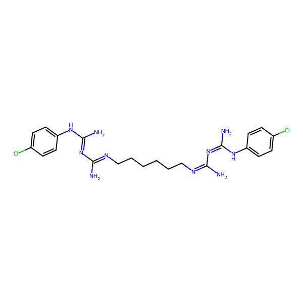 2D Structure of (1Z)-2-[6-[[amino-[(Z)-[amino-(4-chloroanilino)methylidene]amino]methylidene]amino]hexyl]-1-[amino-(4-chloroanilino)methylidene]guanidine