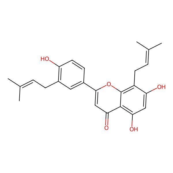 2D Structure of 8,3'-Diprenylapigenin 2D Structure of 8,3'-Diprenylapigenin