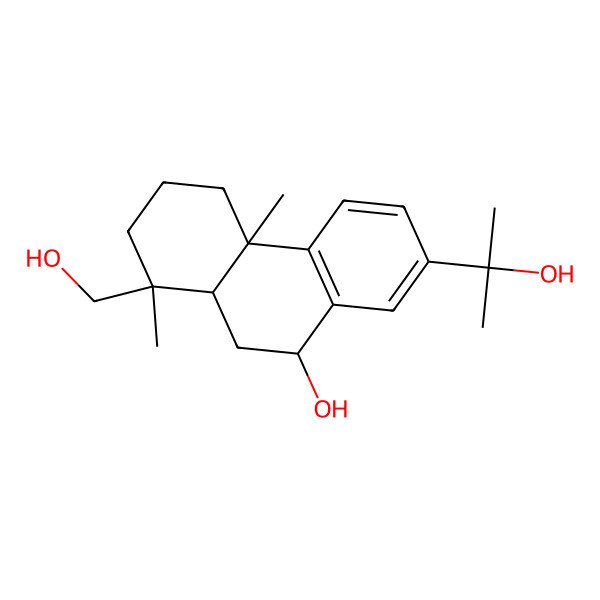 2D Structure of (1R,4aS,9S,10aR)-1-(hydroxymethyl)-7-(1-hydroxy-1-methyl-ethyl)-1,4a-dimethyl-2,3,4,9,10,10a-hexahydrophenanthren-9-ol