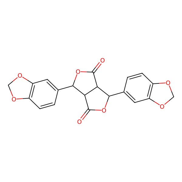 2D Structure of (3R)-3,3abeta,6,6abeta-Tetrahydro-3beta,6beta-bis(1,3-benzodioxole-5-yl)-1H,4H-furo[3,4-c]furan-1,4-dione