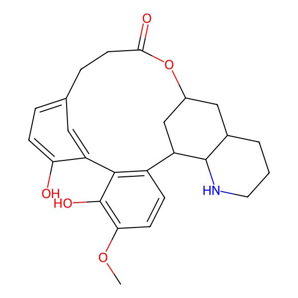 2D Structure of (17S)-6,9-dihydroxy-5-methoxy-16-oxa-23-azapentacyclo[15.7.1.18,12.02,7.019,24]hexacosa-2(7),3,5,8,10,12(26)-hexaen-15-one