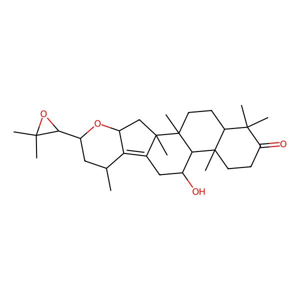 2D Structure of (1S,2R,6S,8R,12S,13S,14S,19R)-6-[(2R)-3,3-dimethyloxiran-2-yl]-12-hydroxy-1,2,8,14,18,18-hexamethyl-5-oxapentacyclo[11.8.0.02,10.04,9.014,19]henicos-9-en-17-one
