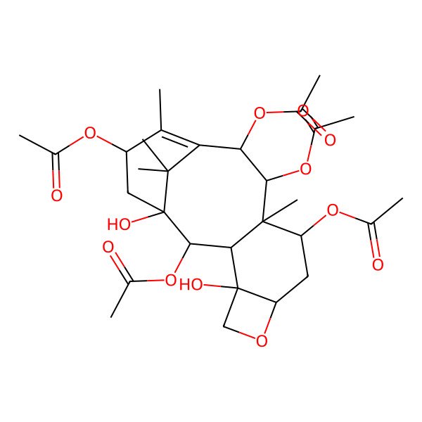 2D Structure of [(1S,2S,3R,4S,7R,9S,10S,11S,12R,15S)-2,11,12,15-tetraacetyloxy-1,4-dihydroxy-10,14,17,17-tetramethyl-6-oxatetracyclo[11.3.1.03,10.04,7]heptadec-13-en-9-yl] acetate