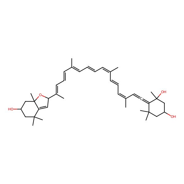 2D Structure of (3S,3'S,5R,5'R,6R,8'R)-5,5',6,8'-Tetrahydro-6,7-didehydro-5',8'-epoxy-beta,beta-carotene-3,3',5-triol