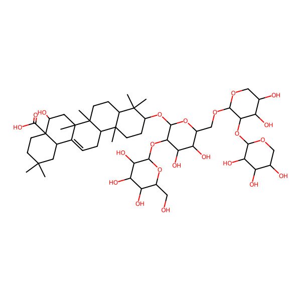 2D Structure of 3-O-[beta-D-xylopyranosyl(1->2)-alpha-L-arabinopyranosyl(1->6)-[beta-D-glucopyranosyl(1->2)]-beta-D-glucopyranoside echinocystic acid
