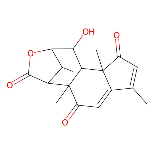 2D Structure of (1S,2R,9R,10R,11R,12R,15R)-11-hydroxy-2,6,9,15-tetramethyl-13-oxatetracyclo[10.2.1.02,10.05,9]pentadeca-4,6-diene-3,8,14-trione