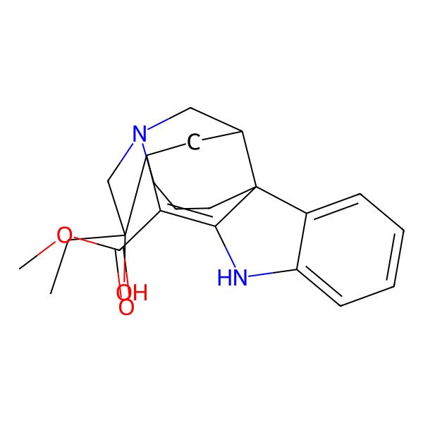 2D Structure of Methyl 19-ethyl-19-hydroxy-4,15-diazapentacyclo[13.3.2.03,11.05,10.011,17]icosa-2,5,7,9-tetraene-2-carboxylate