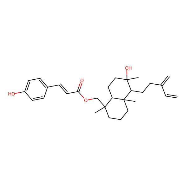 2D Structure of 8alpha-Hydroxylabda-13(16),14-dien-19-yl p-hydroxycinnamate 2D Structure of 8alpha-Hydroxylabda-13(16),14-dien-19-yl p-hydroxycinnamate