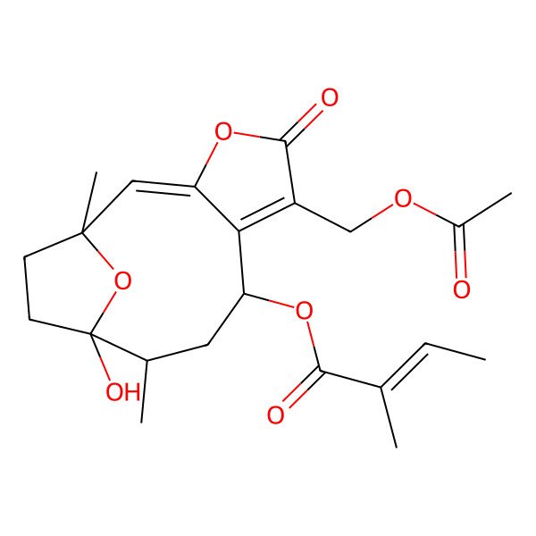 2D Structure of 8alpha-Tigloyloxyhirsutinolide 13-O-acetate