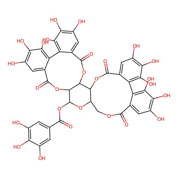 2D Structure of [(1S,2S,19R,20S,22R)-7,8,9,12,13,14,28,29,30,33,34,35-dodecahydroxy-4,17,25,38-tetraoxo-3,18,21,24,39-pentaoxaheptacyclo[20.17.0.02,19.05,10.011,16.026,31.032,37]nonatriaconta-5,7,9,11,13,15,26,28,30,32,34,36-dodecaen-20-yl] 3,4,5-trihydroxybenzoate