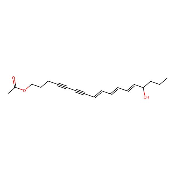 2D Structure of (8E,10E,12E,14R)-1-Acetoxy-8,10,12-heptadecatriene-4,6-diyne-14-ol