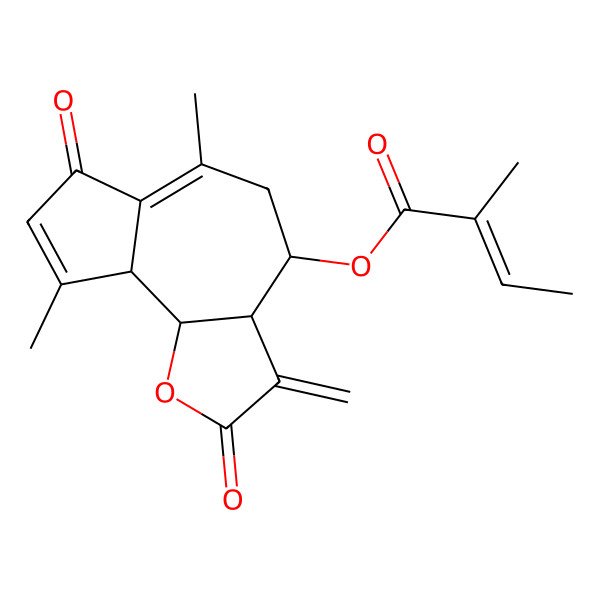 2D Structure of [(3aR,4R,9aS,9bS)-6,9-dimethyl-3-methylidene-2,7-dioxo-4,5,9a,9b-tetrahydro-3aH-azuleno[4,5-b]furan-4-yl] (E)-2-methylbut-2-enoate