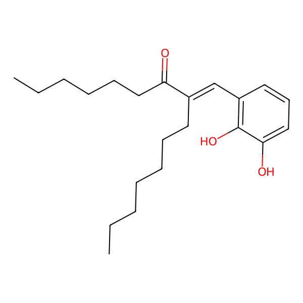 2D Structure of (8Z)-8-[(2,3-dihydroxyphenyl)methylidene]pentadecan-7-one